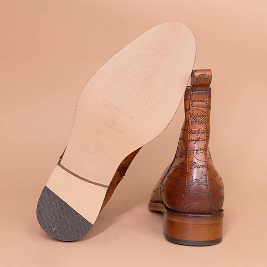 Brown Premium Leather Zipper Chelsea Boots for Men