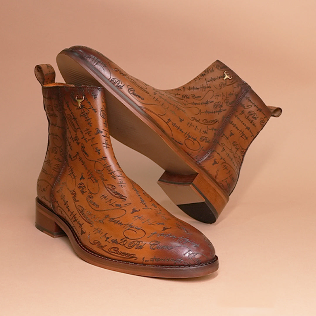 Brown Premium Leather Zipper Chelsea Boots for Men