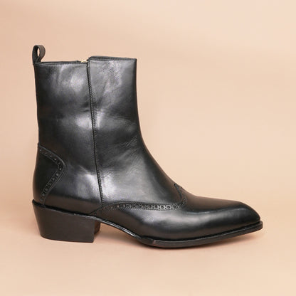 Premium  Black Leather Chelsea  Boots