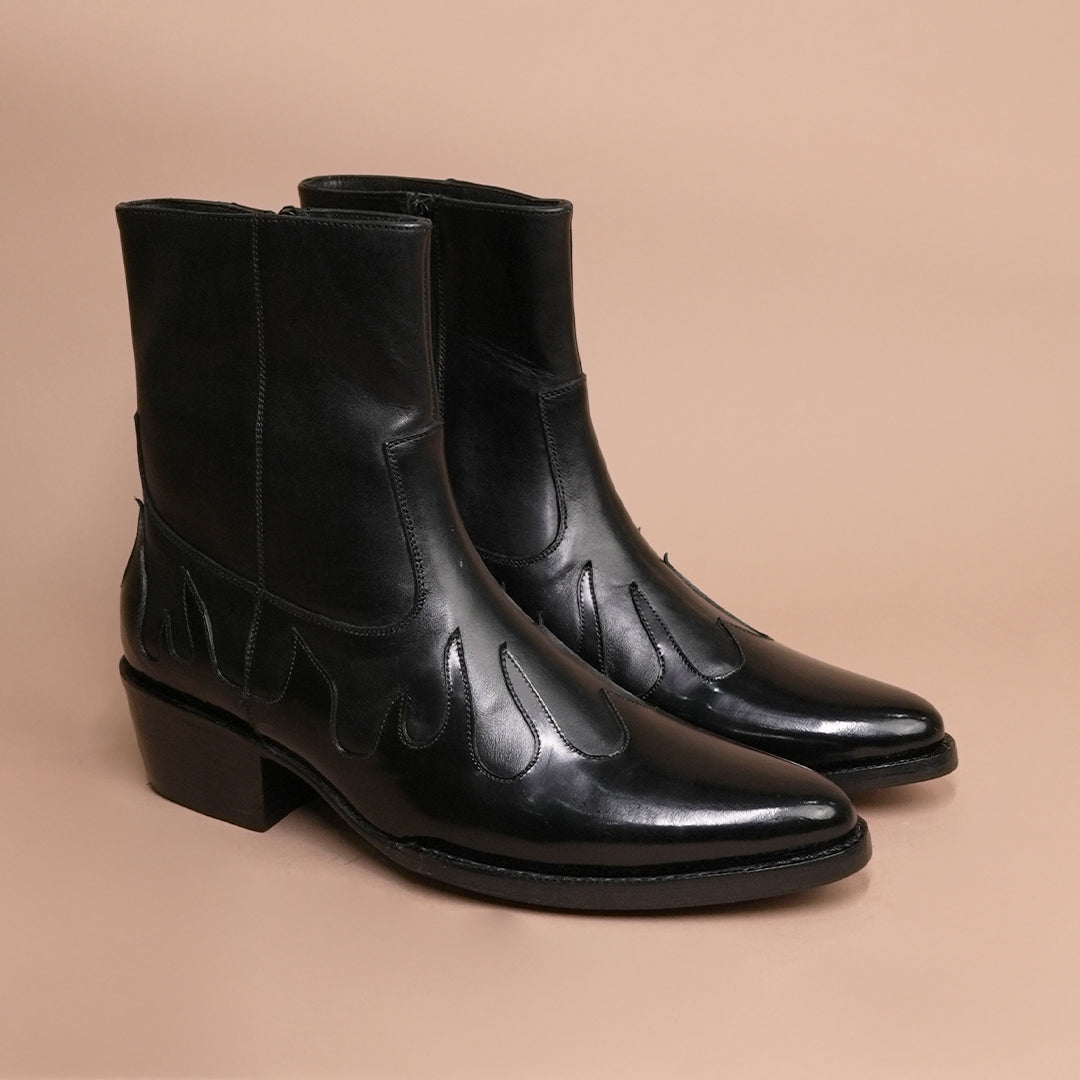 Premium Black Leather Chelsea  Boots