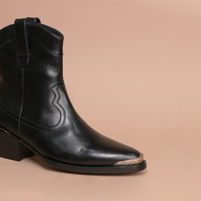 Regal Premium  Black Leather Zipper Boots