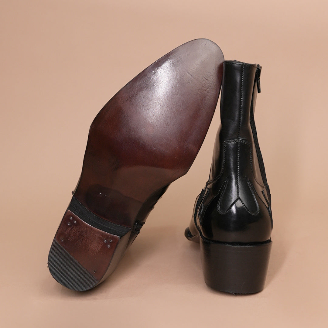 Premium Black Leather Chelsea  Boots