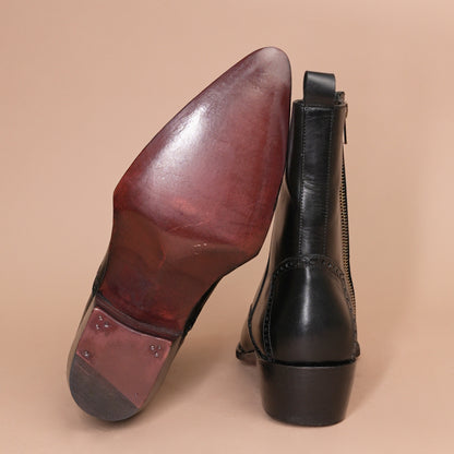 Premium  Black Leather Chelsea  Boots