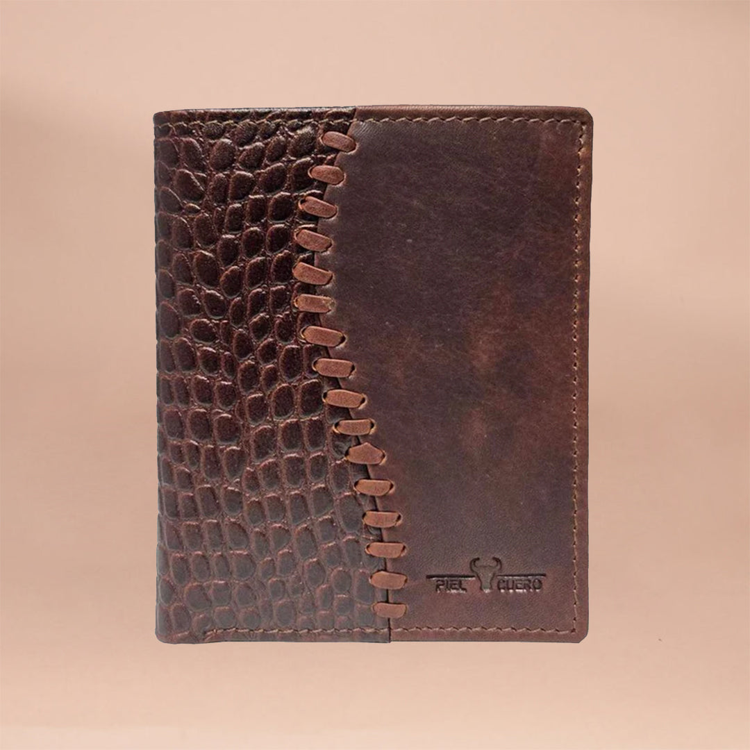Piel Cuero Cherry Leather Wallet for Men | Stylish Two-Tone Design