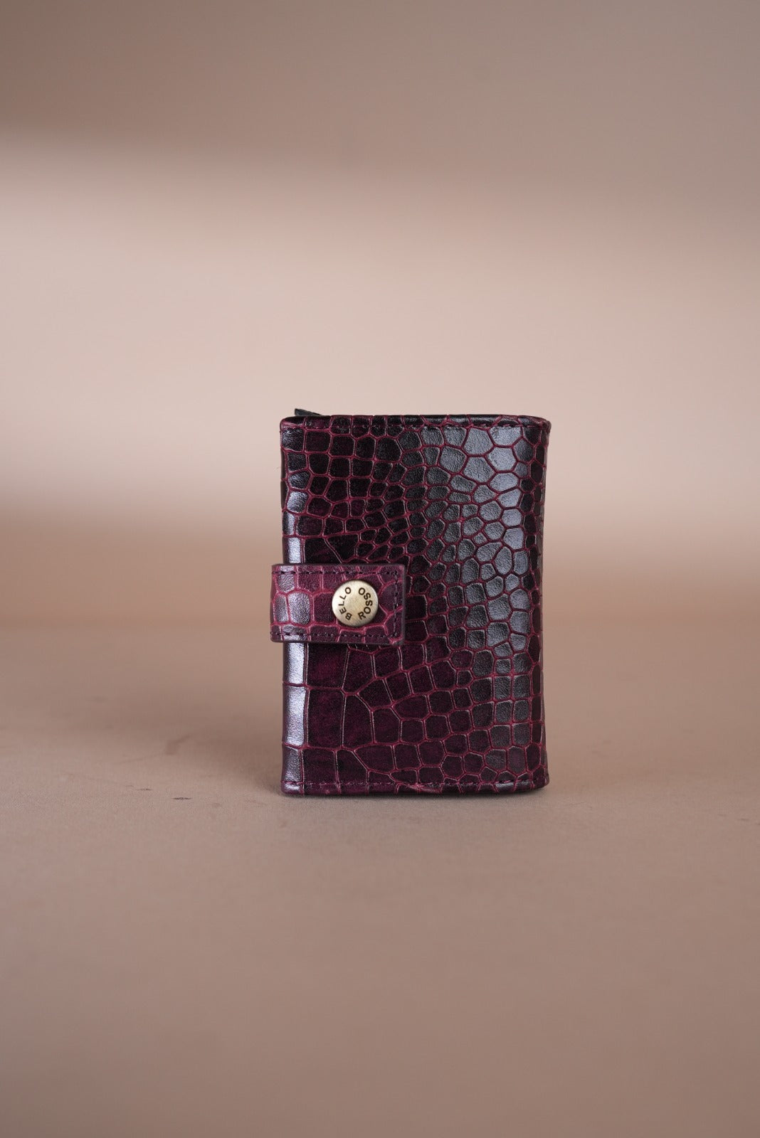 Piel Cuero Cherry Croc Texture Leather Card Holder  for Men