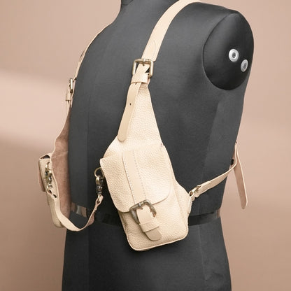 Handcrafted Leather Shoulder Harness Utility Bag by Piel Cuero