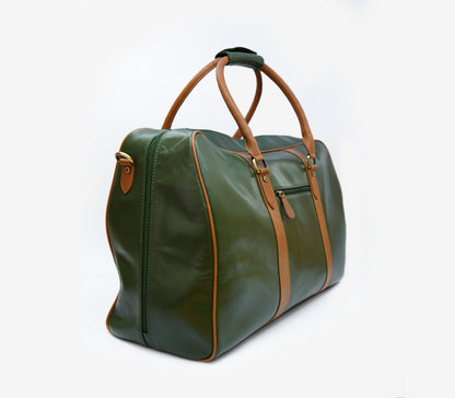 Classic leather travel bag handcrafted in Punjab