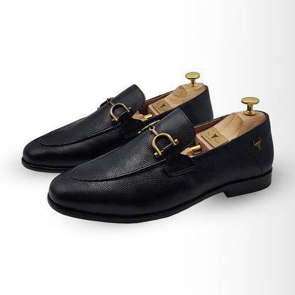 Handmade Genuine Leather Loafers by Piel Cuero - Black Slip-Ons