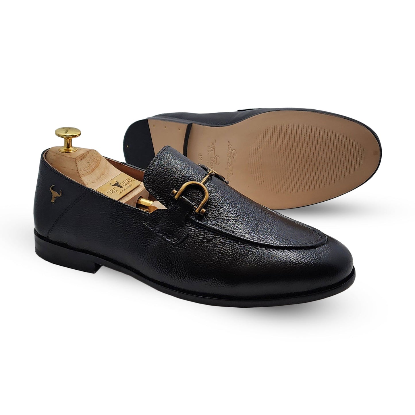 Handmade Genuine Leather Loafers by Piel Cuero - Black Slip-Ons