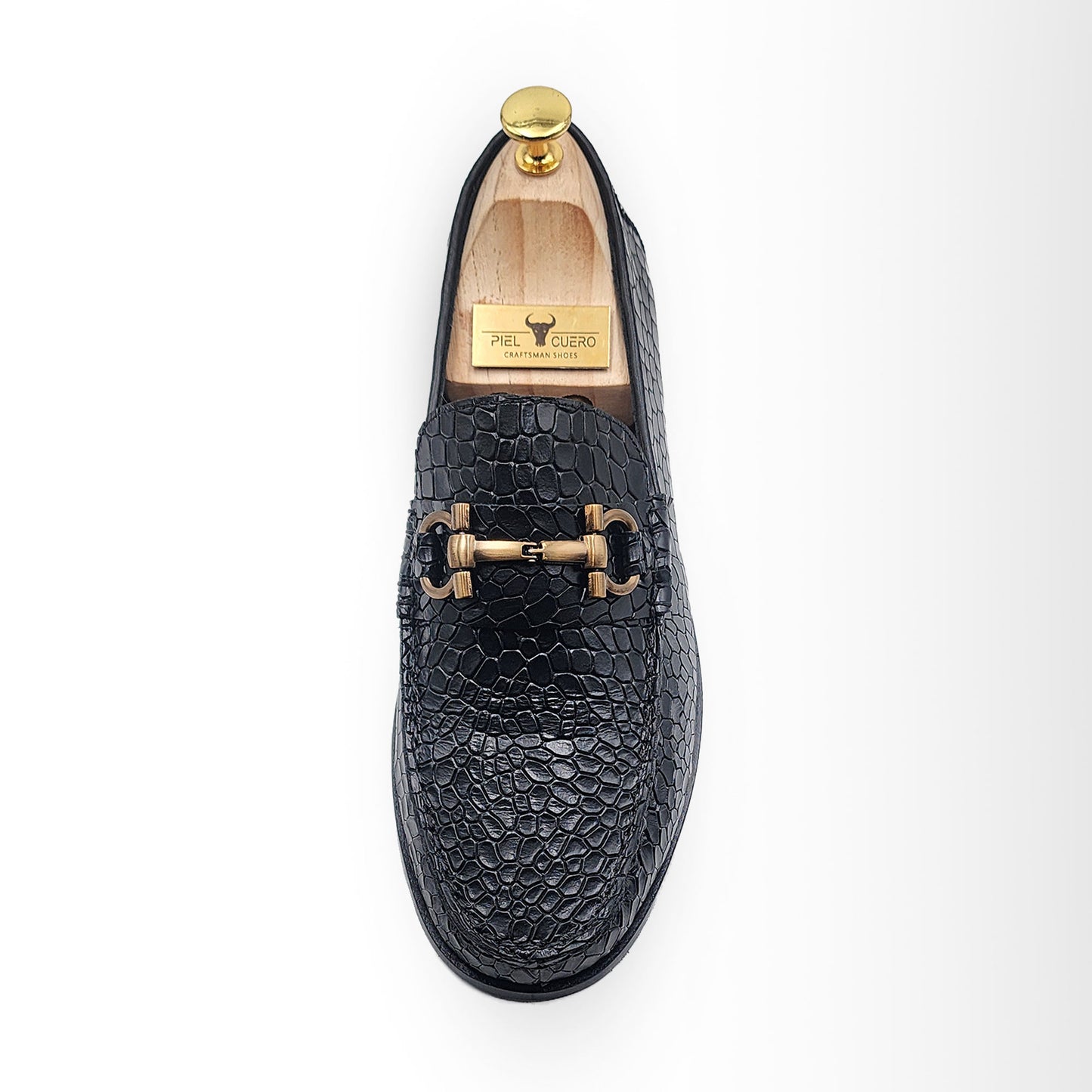 Handmade Black Genuine Leather Loafer Shoes for Men by Piel Cuero | Made in India