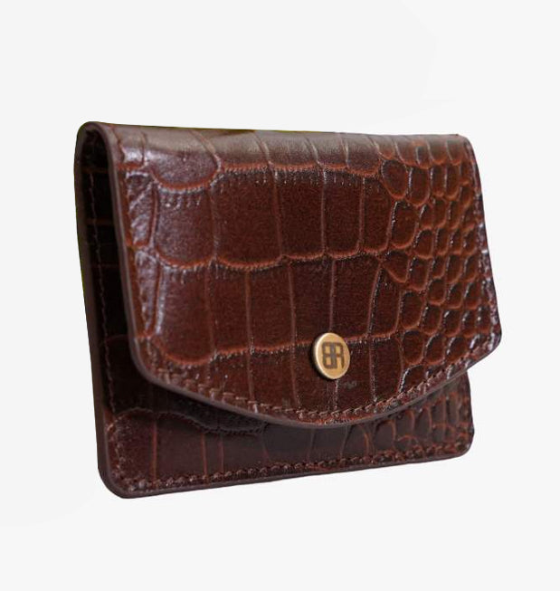 Slim front pocket leather card holder