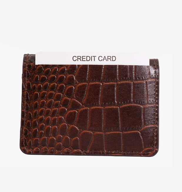 Premium full-grain leather card wallet