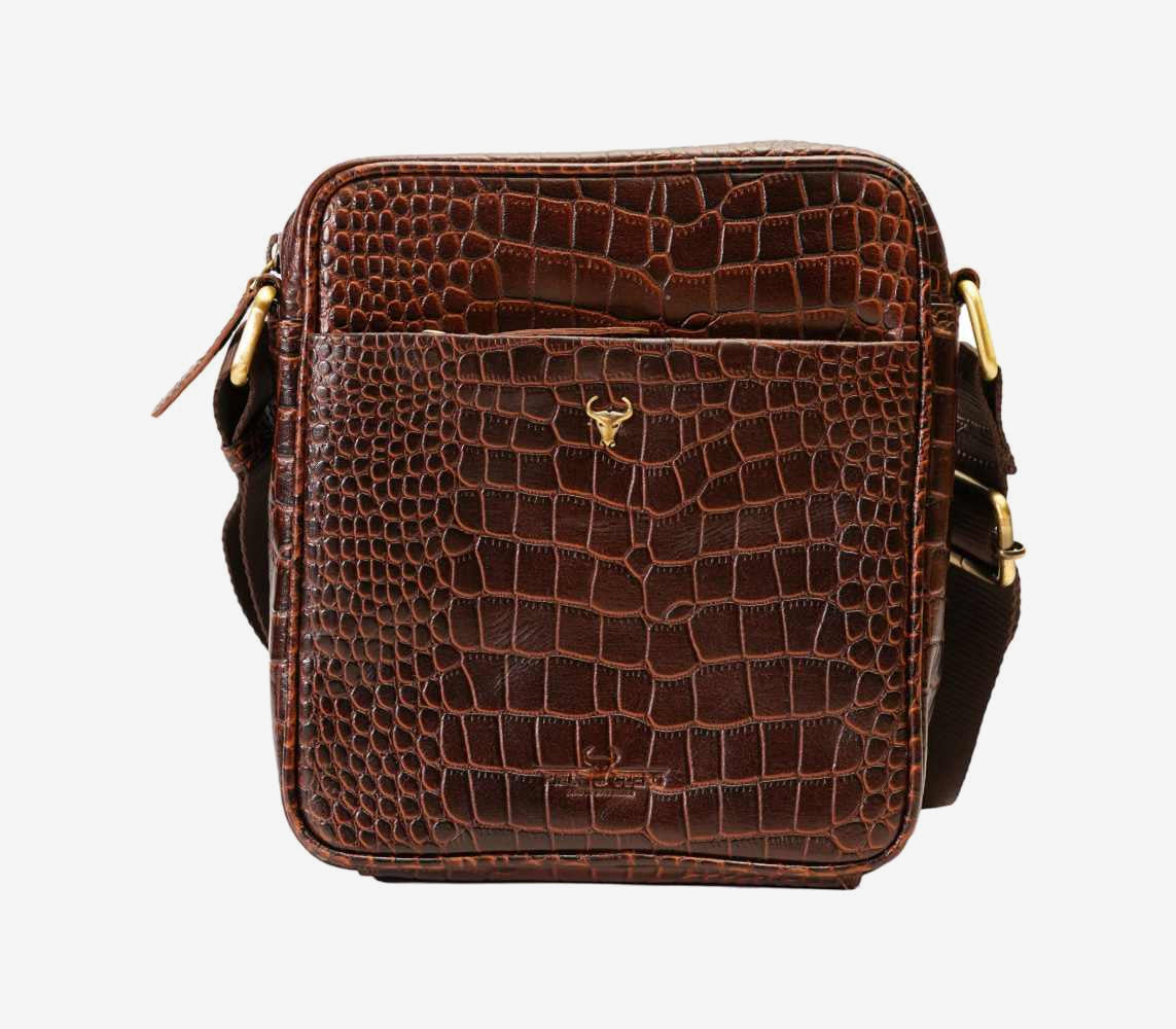 Genuine leather side bag for men