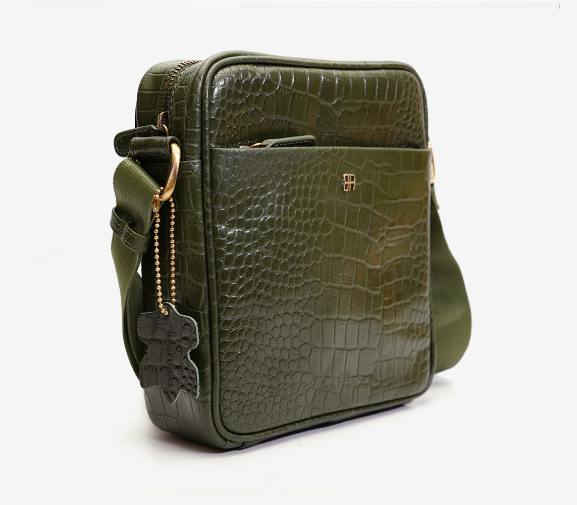 Piel Cuero Pure Leather Crossbody Bag for Men Durable Handmade Gre