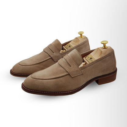 Handmade Genuine Leather Light Brown Loafer Shoes for Men | Piel Cuero