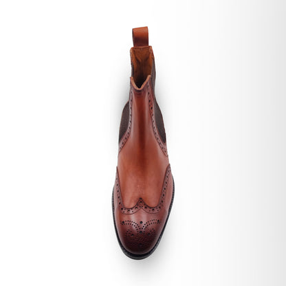 Men's Genuine Leather Chelsea Boots with Brogue Detailing | Piel Cuero