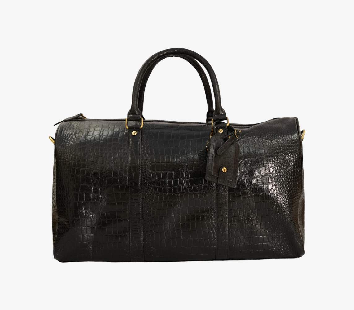 Genuine leather duffle bag for men