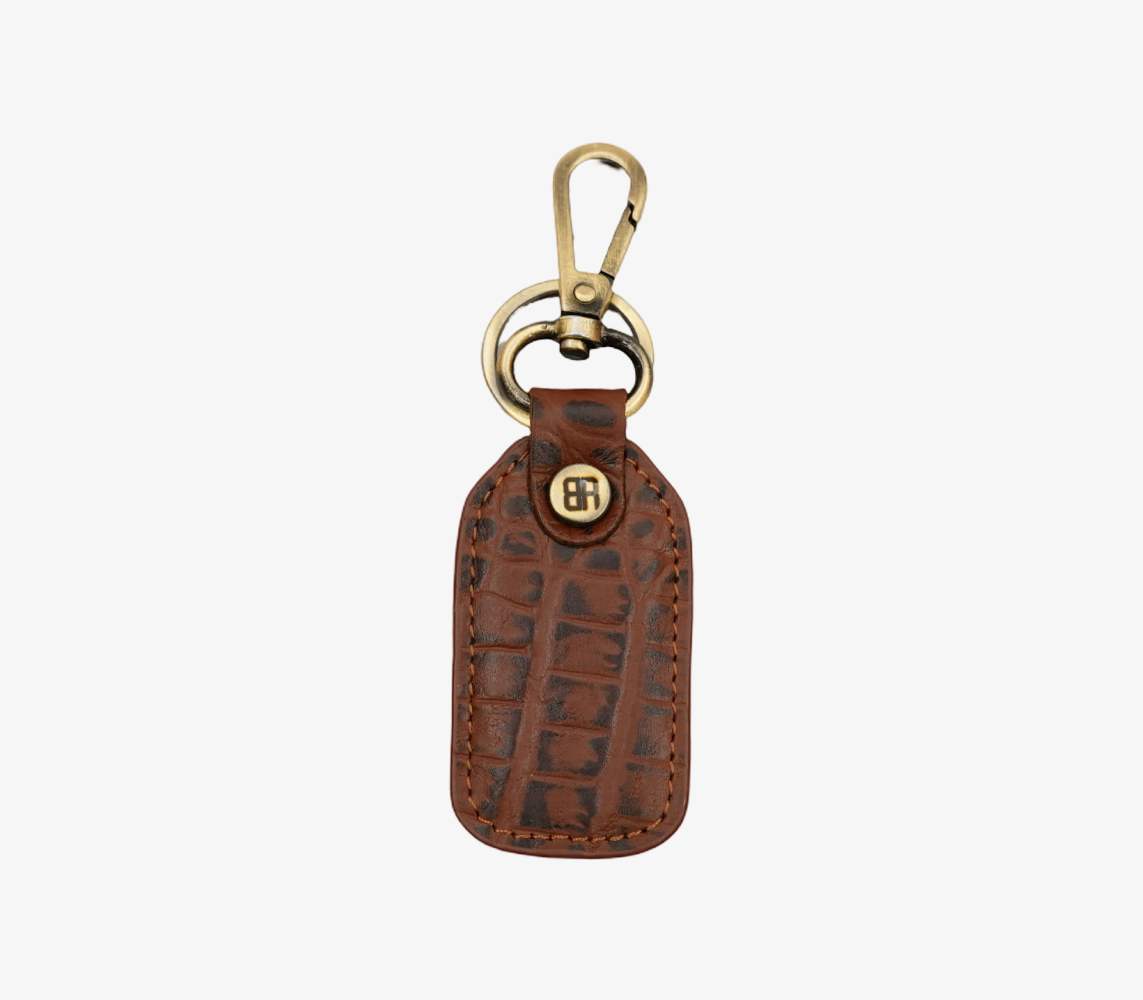 Premium Croc-Textured Leather Keychain