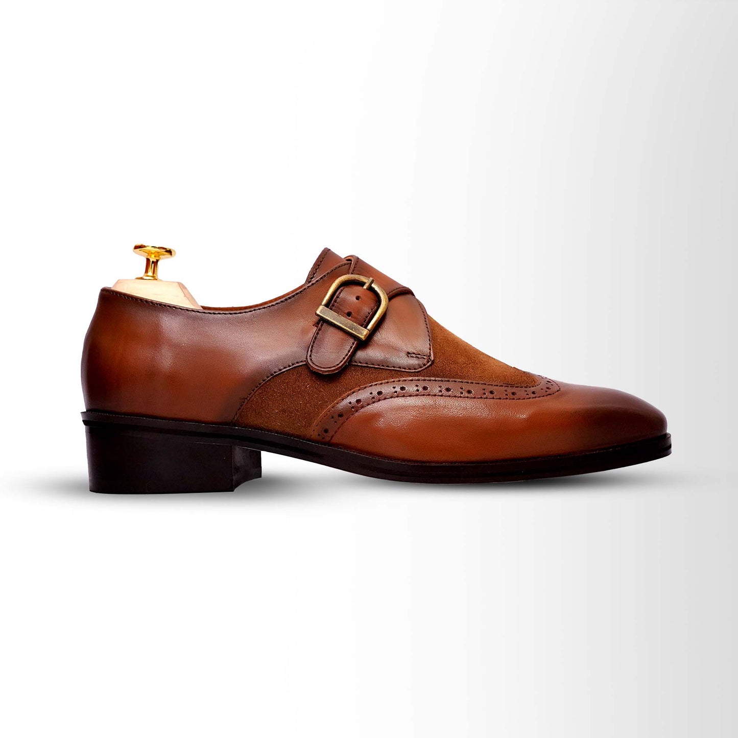 Elegant Brown Monk Strap Dress Shoes for Men - Ideal for Business & Ev Piel Cuero Elegant Brown Monk Strap Dress Shoes for Men - Ideal for Business & Ev Piel Cuero