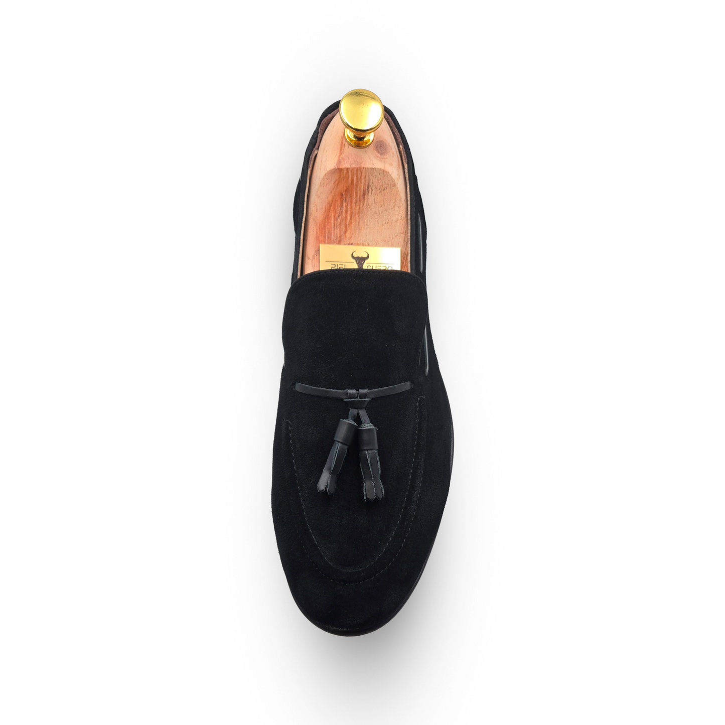 Black Suede Tassel Loafers - Piel Cuero Men's Leather Shoes